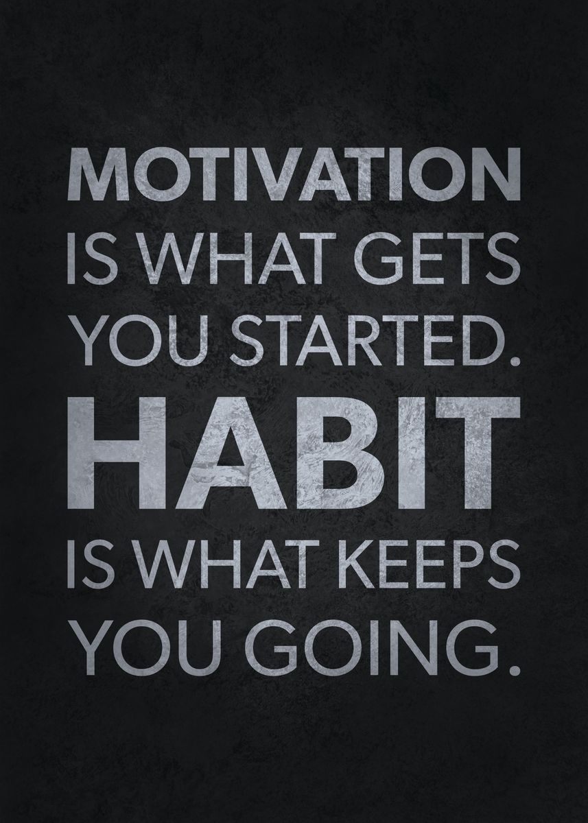 'Motivation vs Habit' Poster, picture, metal print, paint by CHAN ...