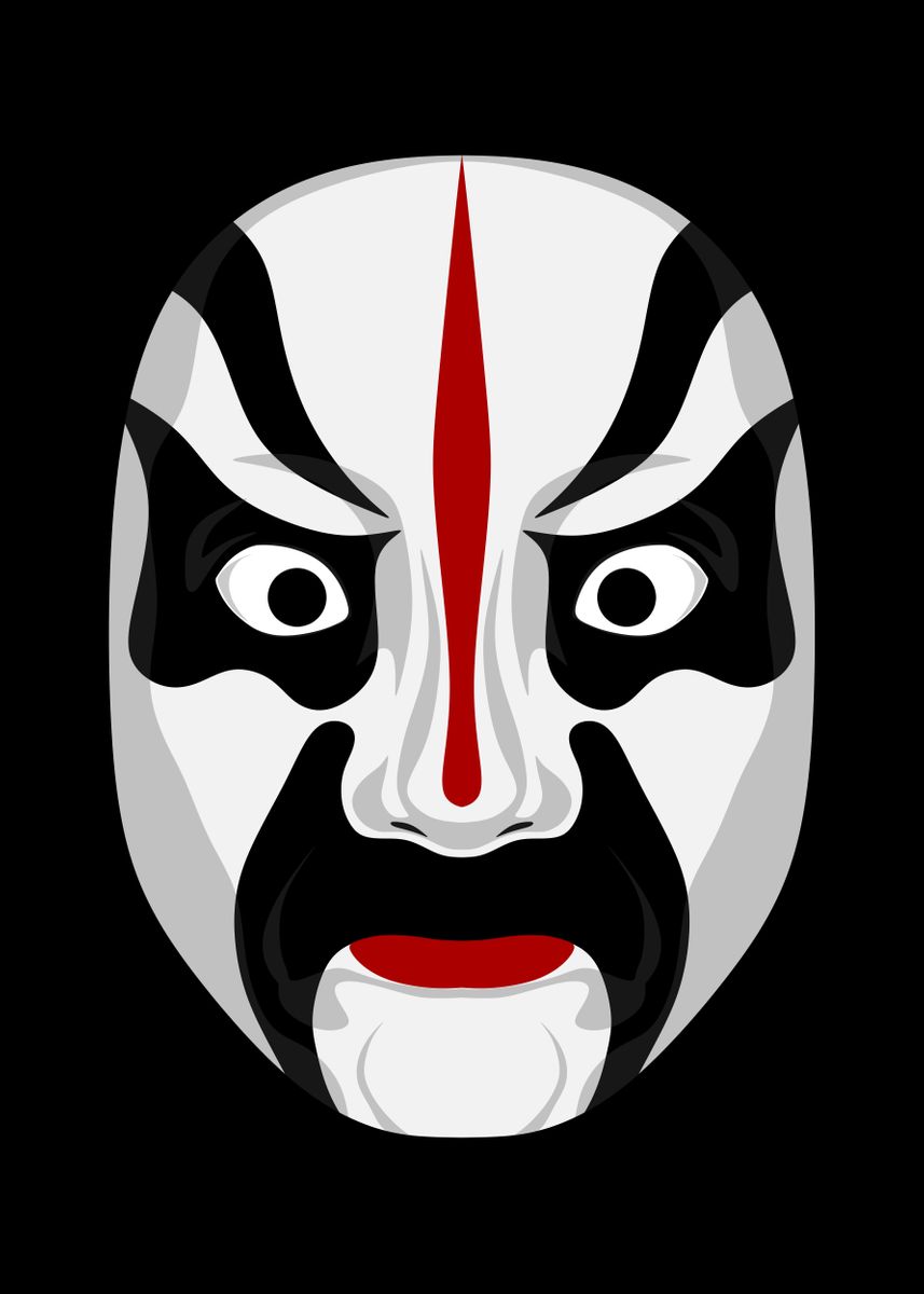 Outlaw Vejnavn bureau Kabuki Mask 11' Poster by Josh B | Displate