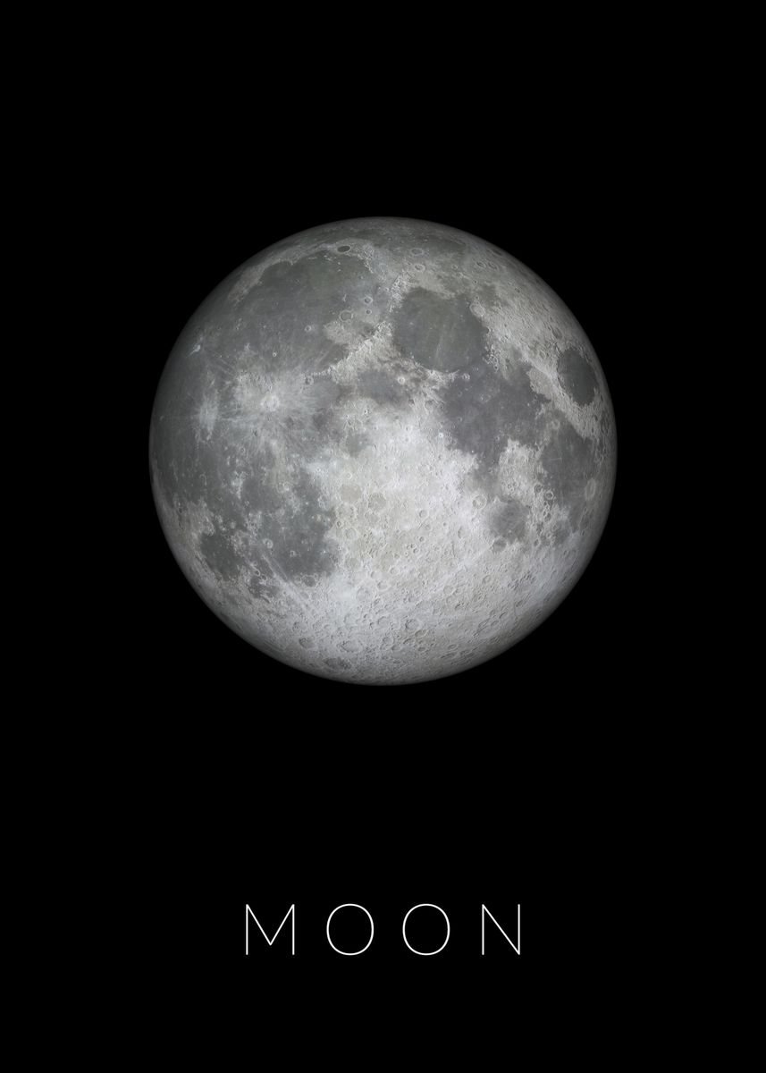 'Moon' Poster, picture, metal print, paint by dkDesign | Displate