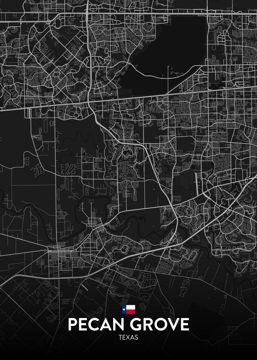 Pecan Grove TX Poster By IMR Designs Displate 