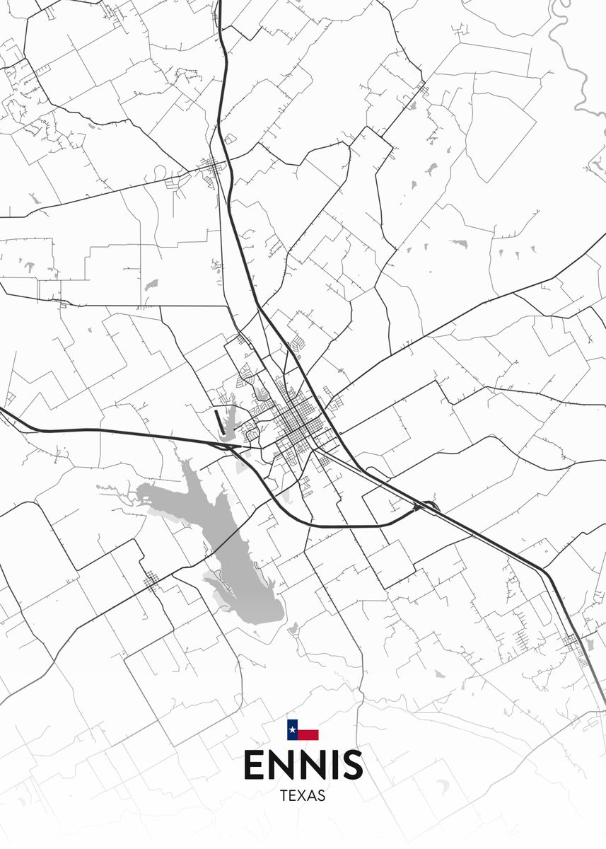 'Ennis TX' Poster, picture, metal print, paint by IMR Designs Displate