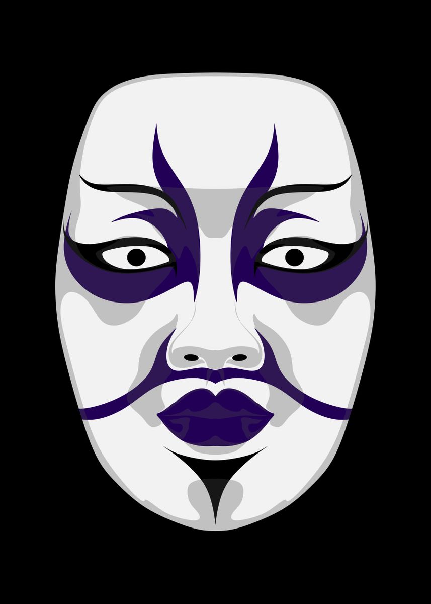 mareridt træk uld over øjnene indlysende Kabuki Mask 38' Poster by Josh B | Displate