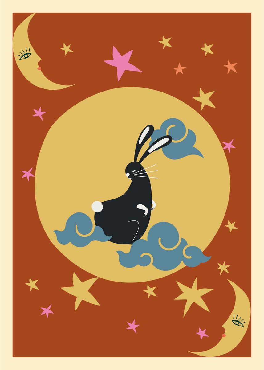 'Rabbit Chinese Zodiac' Poster, picture, metal print, paint by Octavia ...