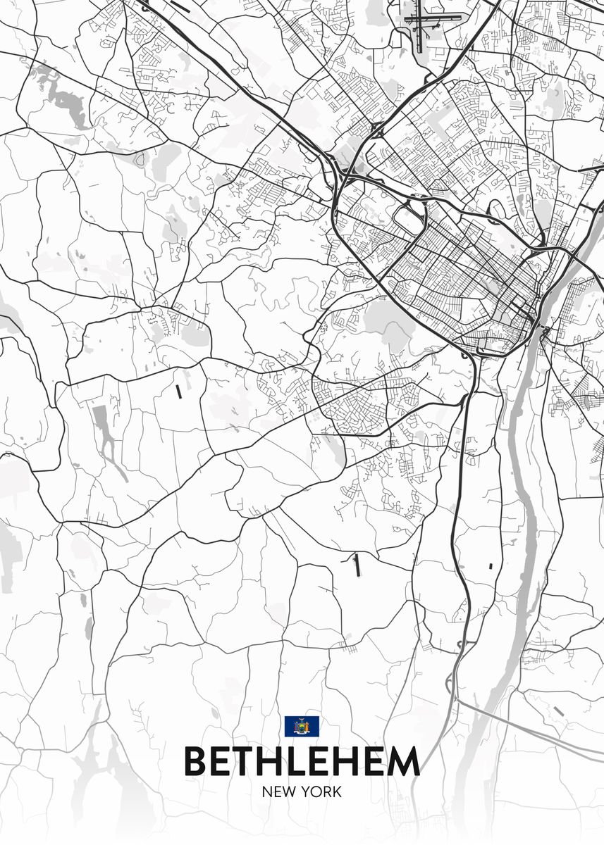 'Bethlehem NY' Poster, picture, metal print, paint by IMR Designs