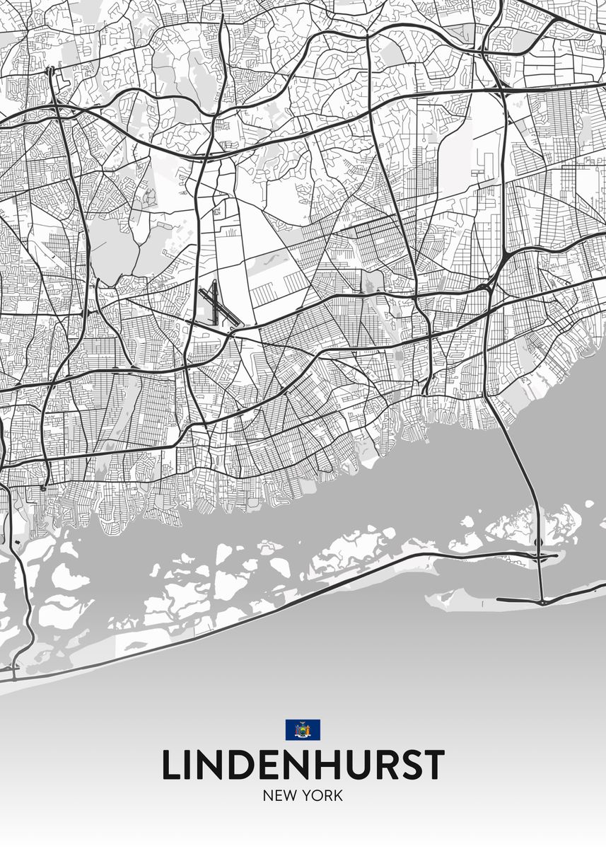 'Lindenhurst NY' Poster, picture, metal print, paint by IMR Designs