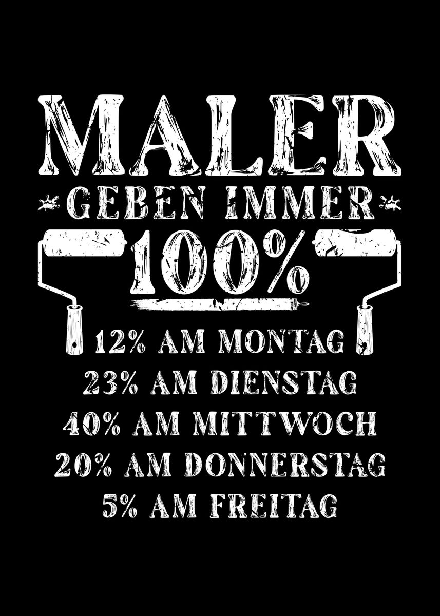 'Maler Handwerker Spruch' Poster, picture, metal print, paint by