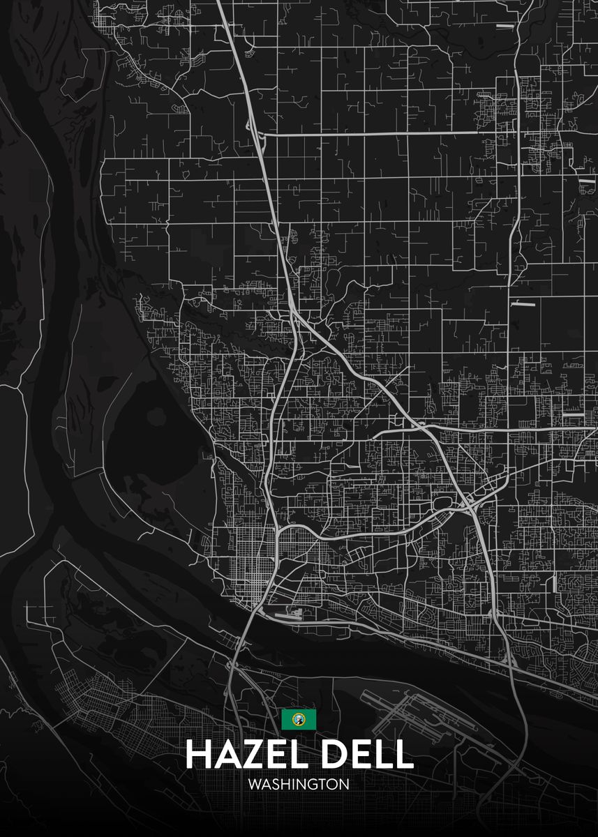 'Hazel Dell WA' Poster, picture, metal print, paint by IMR Designs