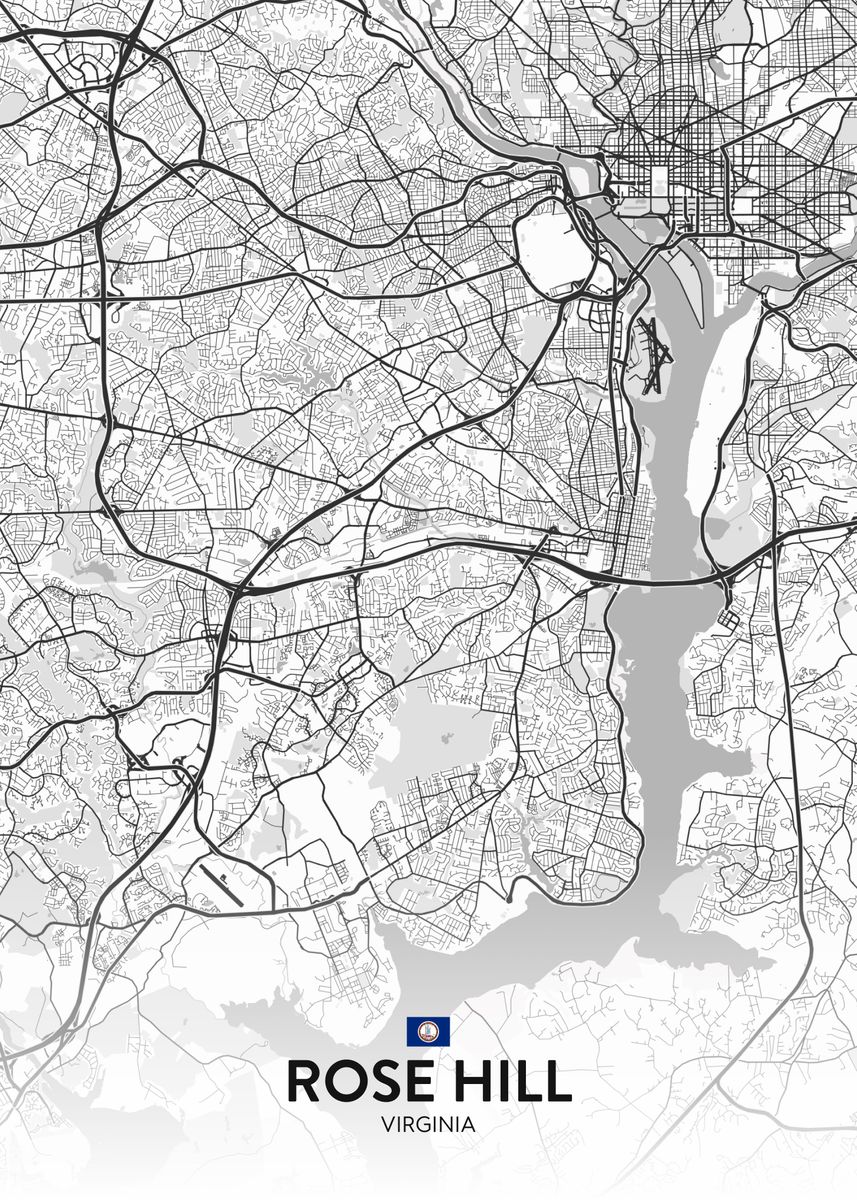 'Rose Hill VA' Poster, picture, metal print, paint by IMR Designs