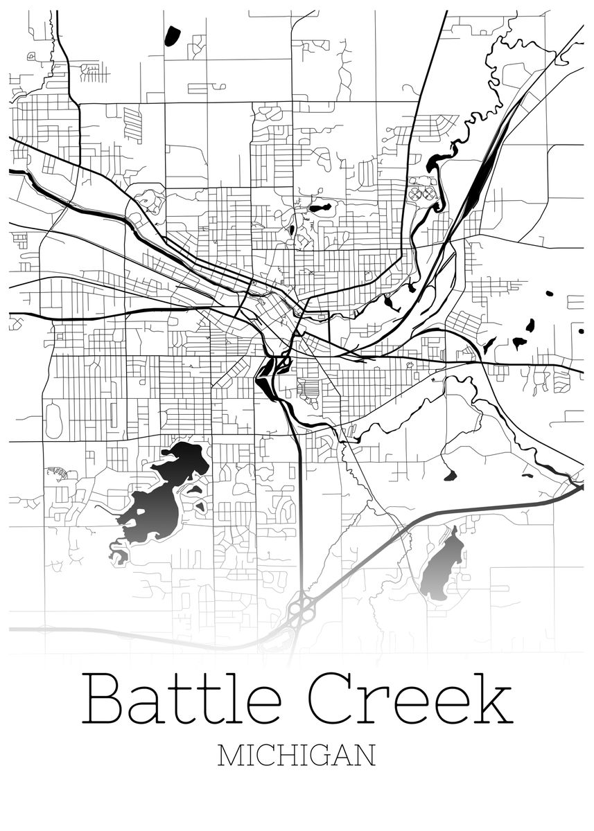 'Battle Creek Michigan' Poster by RelDesign Displate