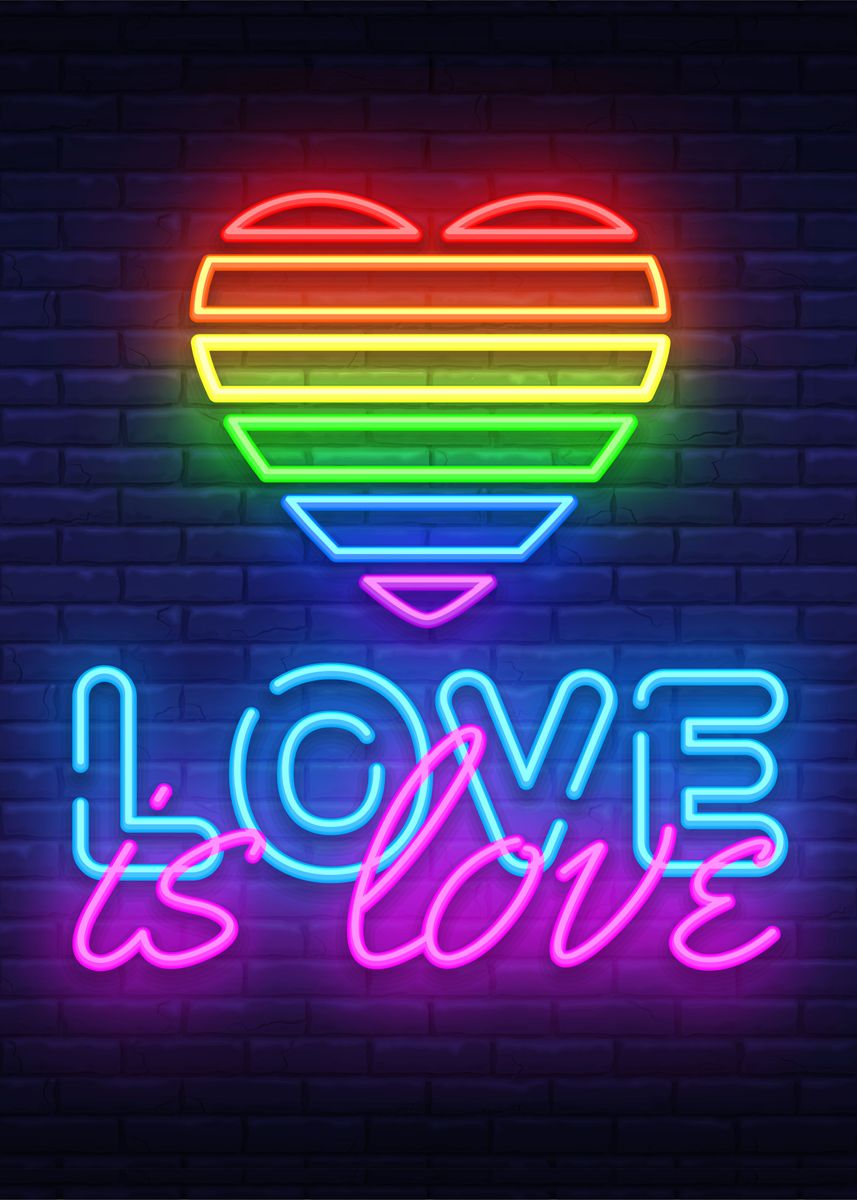 'Love Is Love' Poster, picture, metal print, paint by Illustration Guy ...