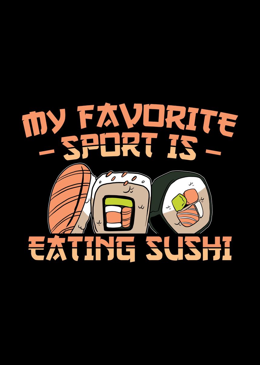 Awesome Sushi Lover Gifts' Poster, picture, metal print, paint by TW Design