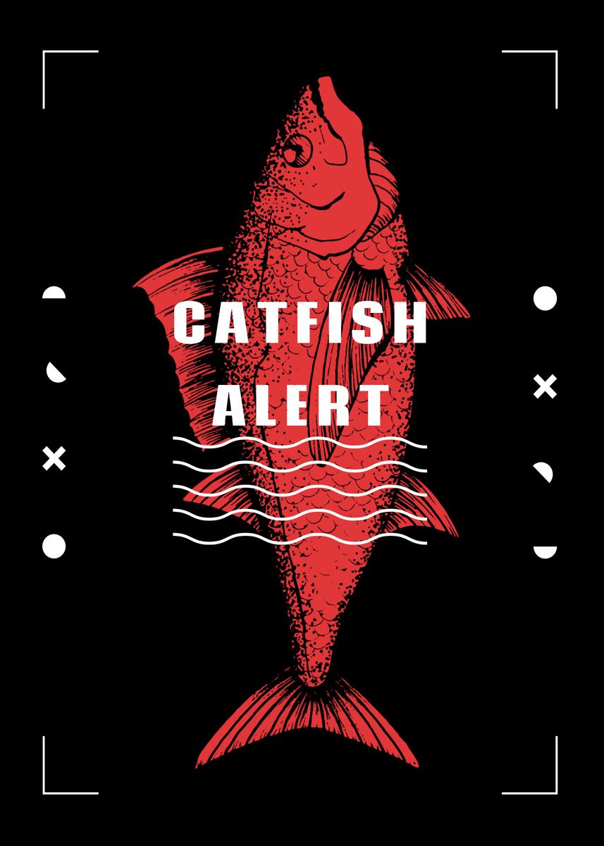 'Catfish Alert' Poster by arkitekta Displate