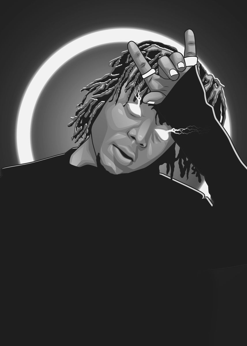 'JID Grayscale Art Rapper' Poster, picture, metal print, paint by ...