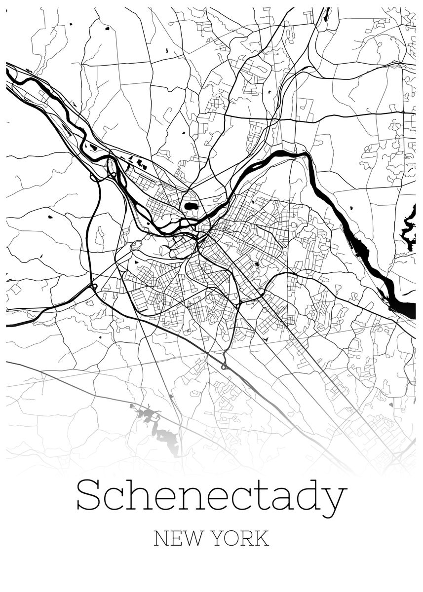 'Schenectady New York map' Poster by RelDesign Displate