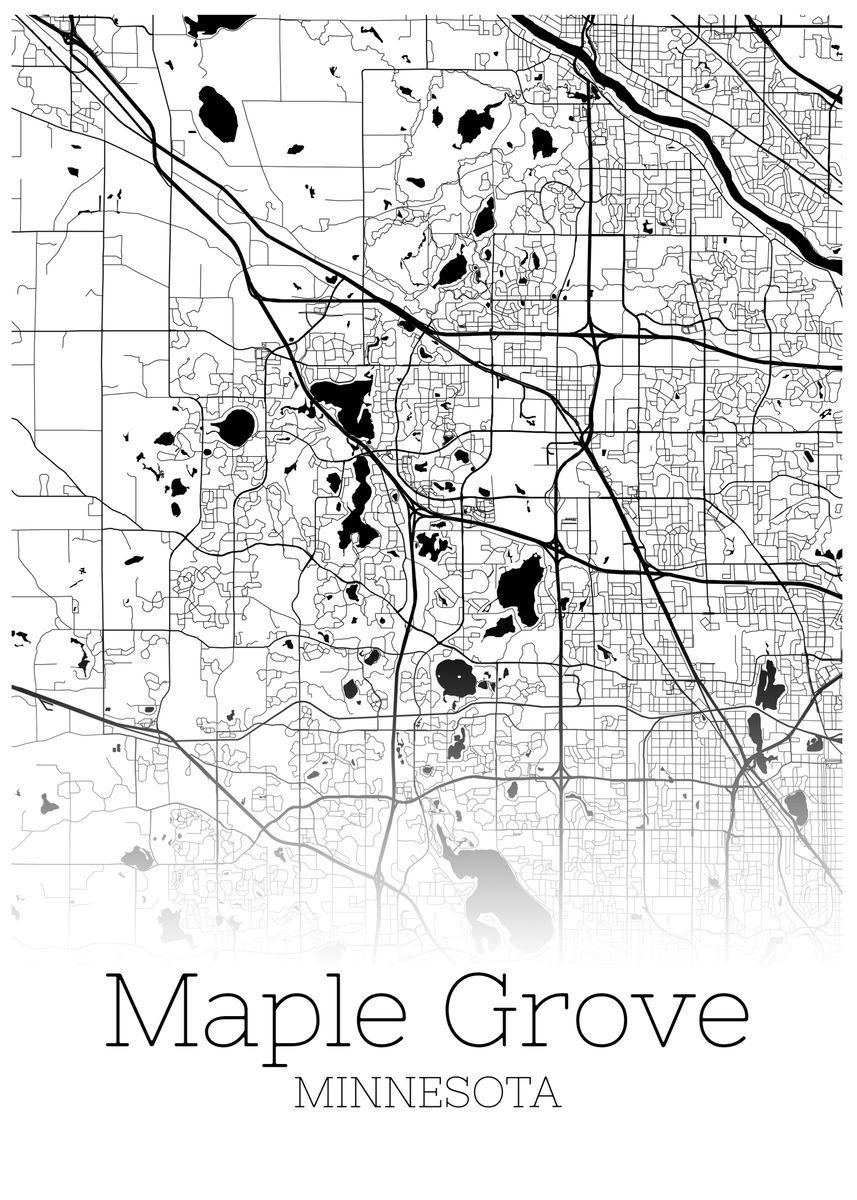 'Maple Grove Minnesota map' Poster by RelDesign Displate