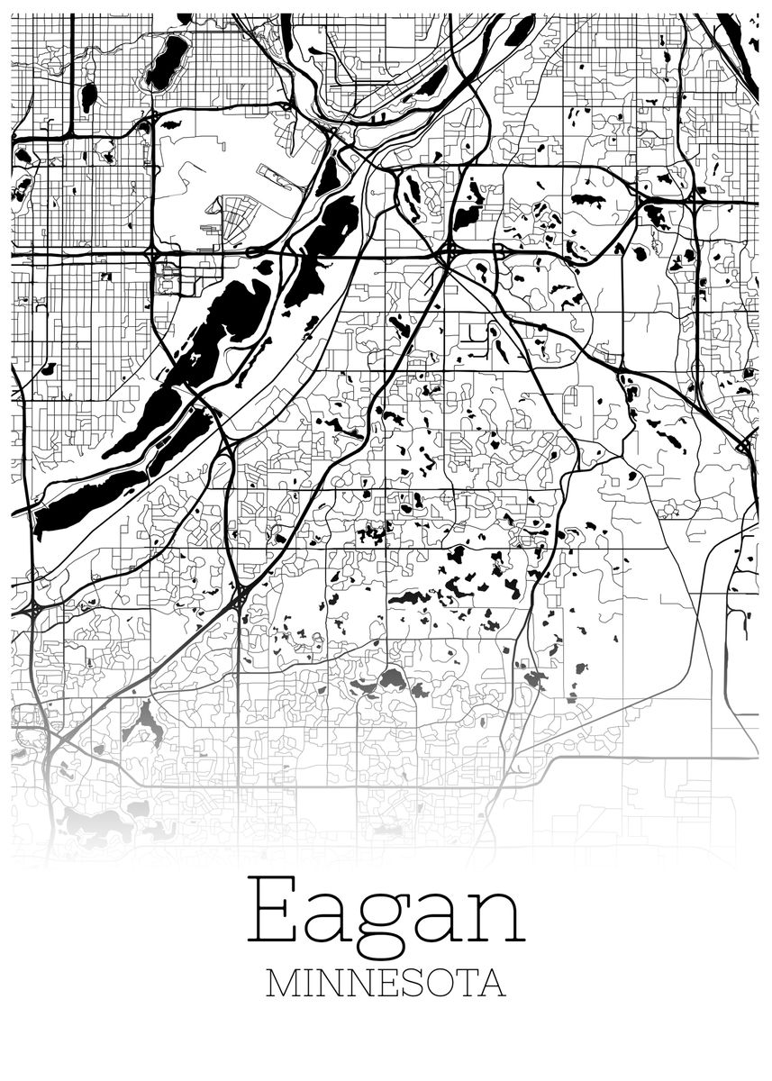 'Eagan Minnesota map' Poster, picture, metal print, paint by RelDesign ...