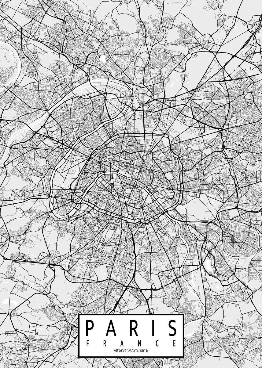 'Paris City Map Light' Poster by deMAP Studio Displate