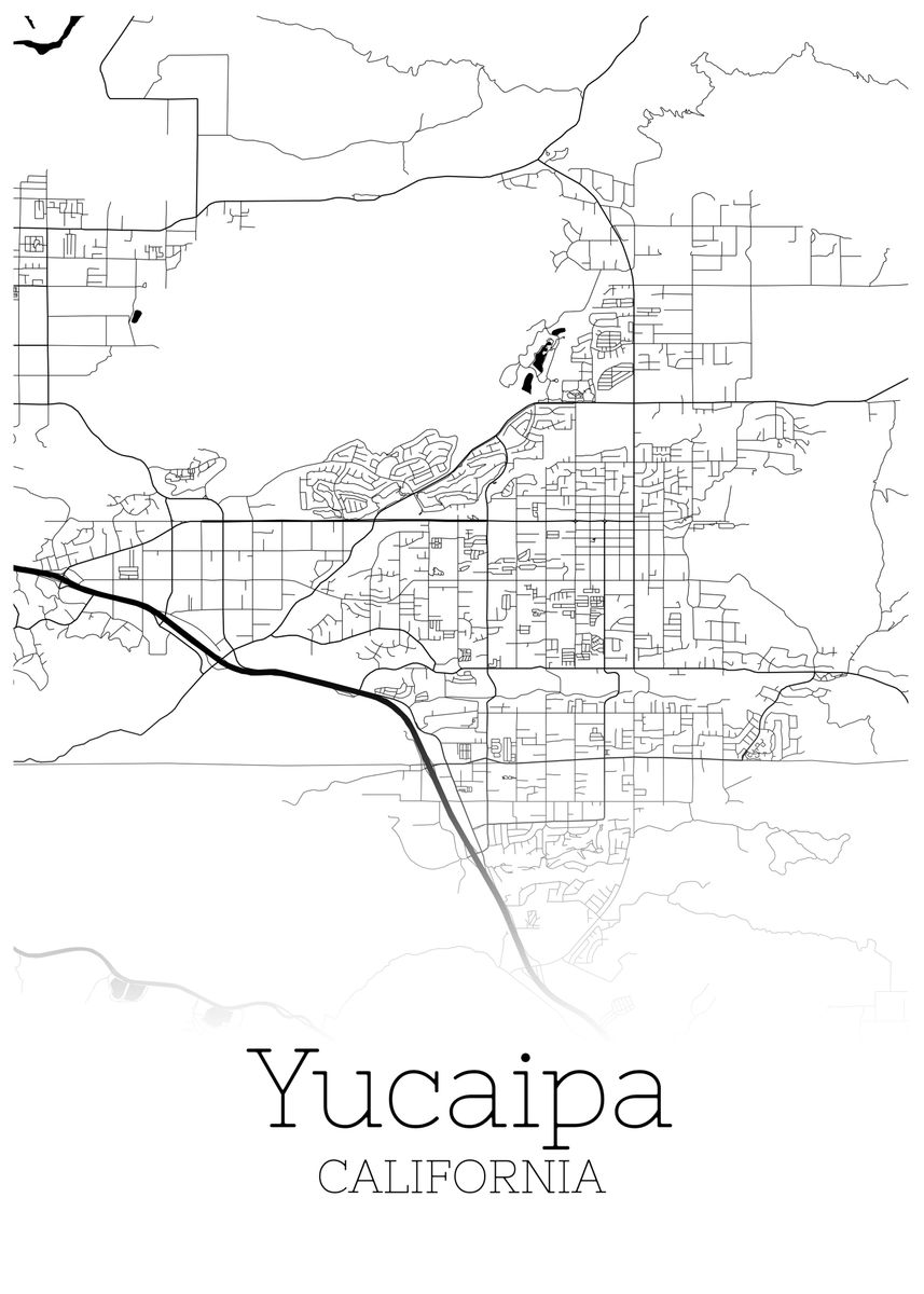 Yucaipa California Map Poster By Reldesign Displate