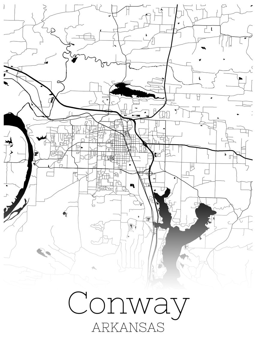 'Conway Arkansas map' Poster by RelDesign Displate