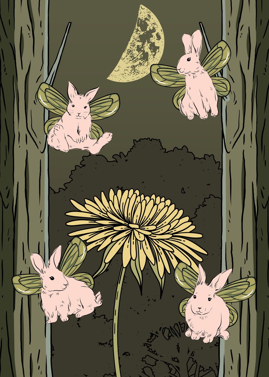 'Fairycore Fairy Bunnies' Poster by AestheticAlex | Displate