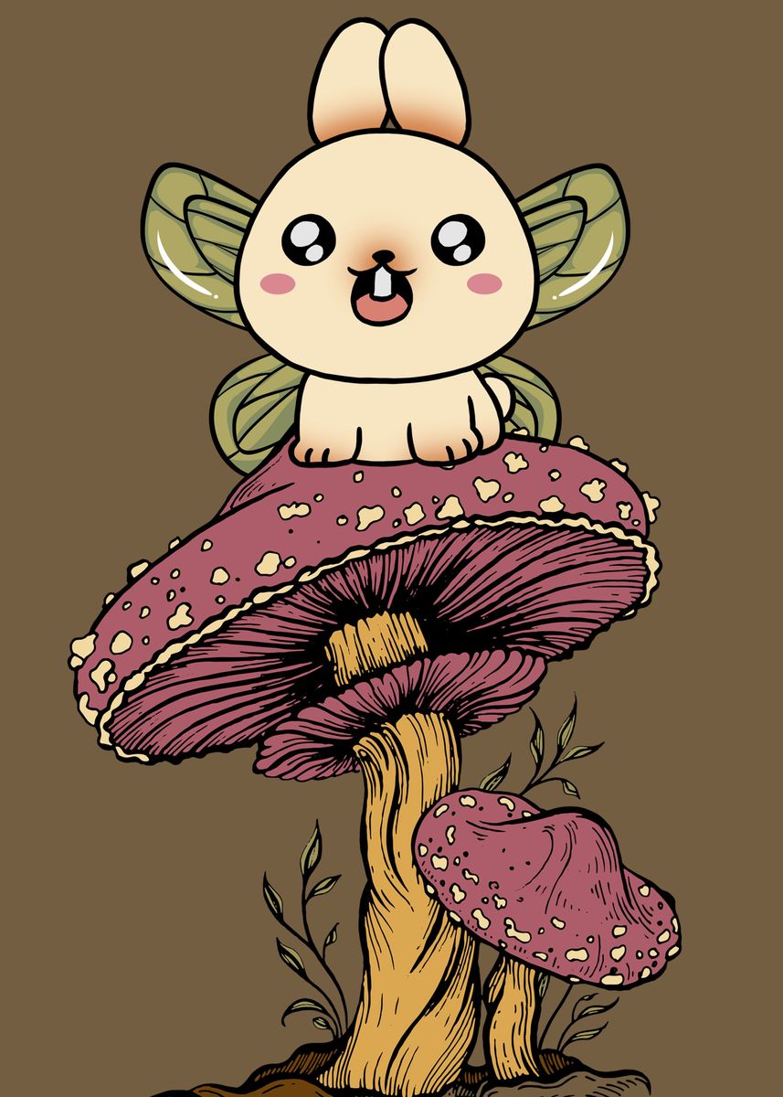 'Fairycore Fairy Bunny' Poster, picture, metal print, paint by ...