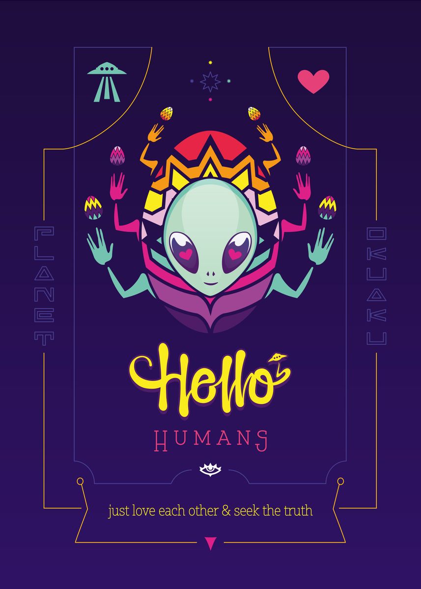 Hello Humans Poster By Okuaku Displate