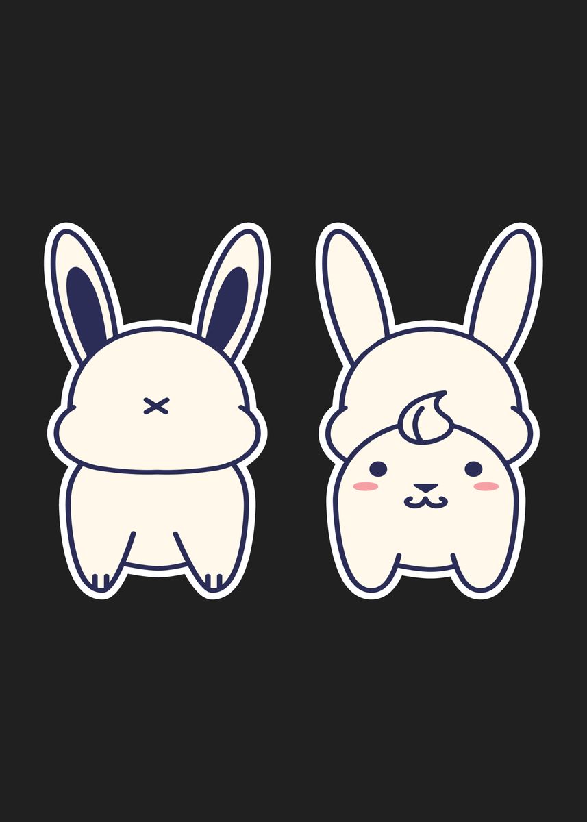 Cute Anime Manga Cool Kawaii Bunny Clipa Graphic by DenizDigital