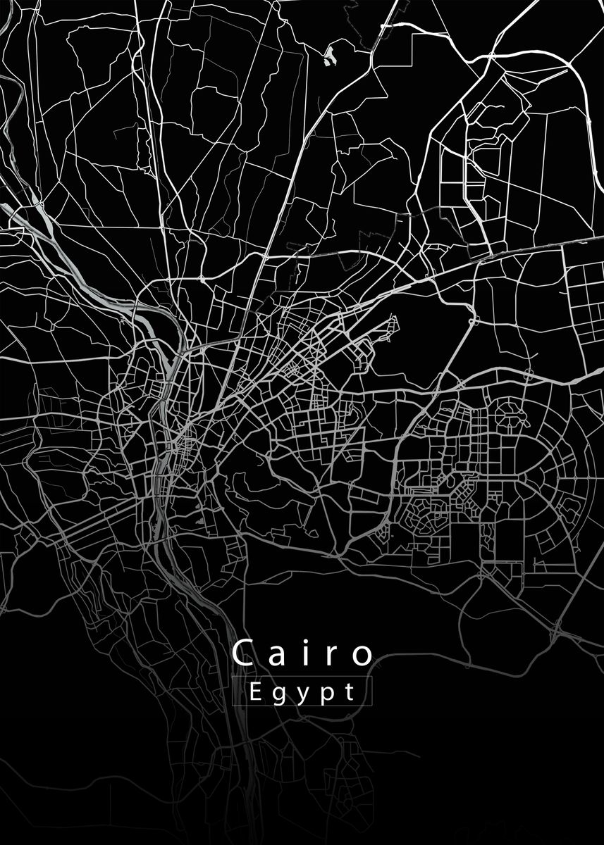 Cairo City Map Poster By Robin Niemczyk Displate