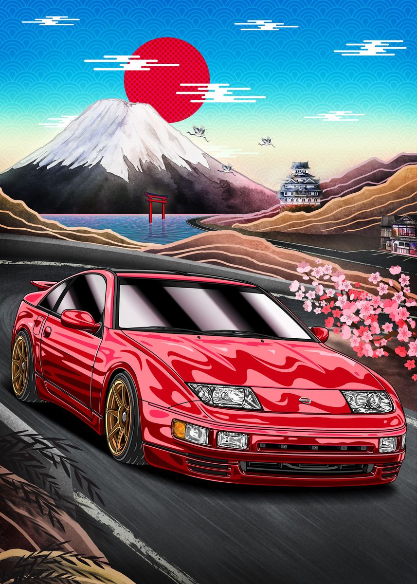 Nippon Nissan 300ZX Z32' Poster, picture, metal print, paint by 