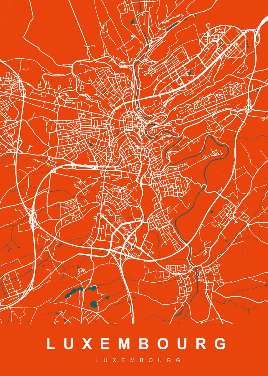 LUXEMBOURG City Map Poster By UrbanMaps Displate luxembourg-city-map-poster-by-urbanmaps-displate