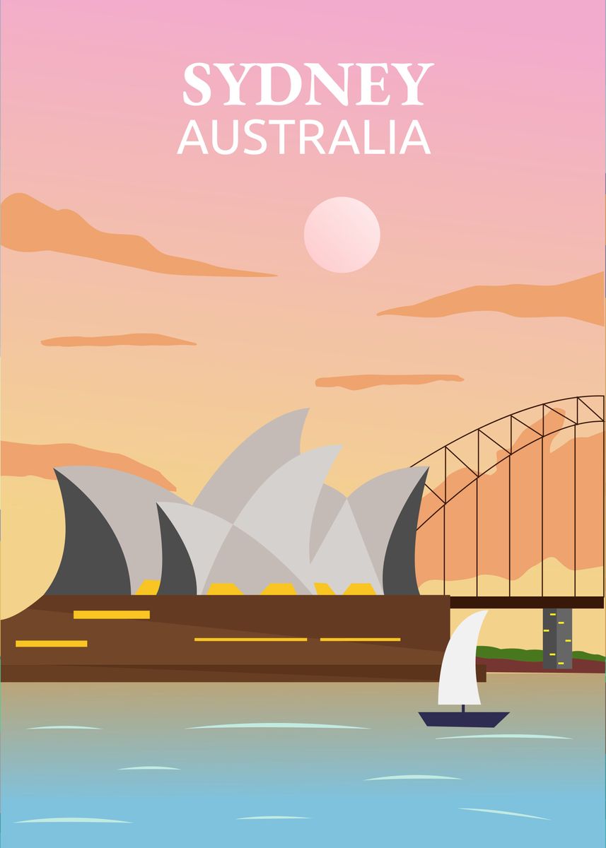 'Sydney' Poster, picture, metal print, paint by Alin Gabriel | Displate