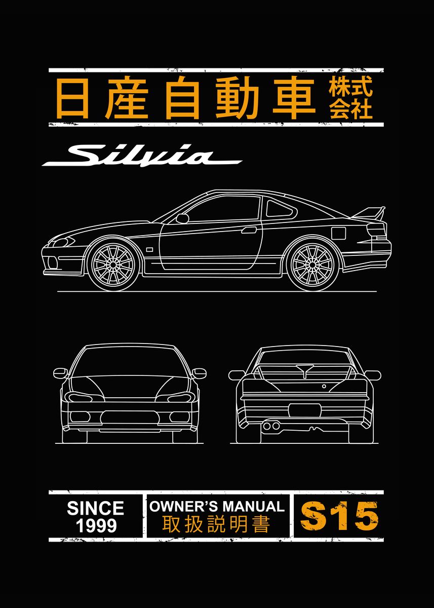 'Blueprint of the Silvia' Poster, picture, metal print, paint by ...