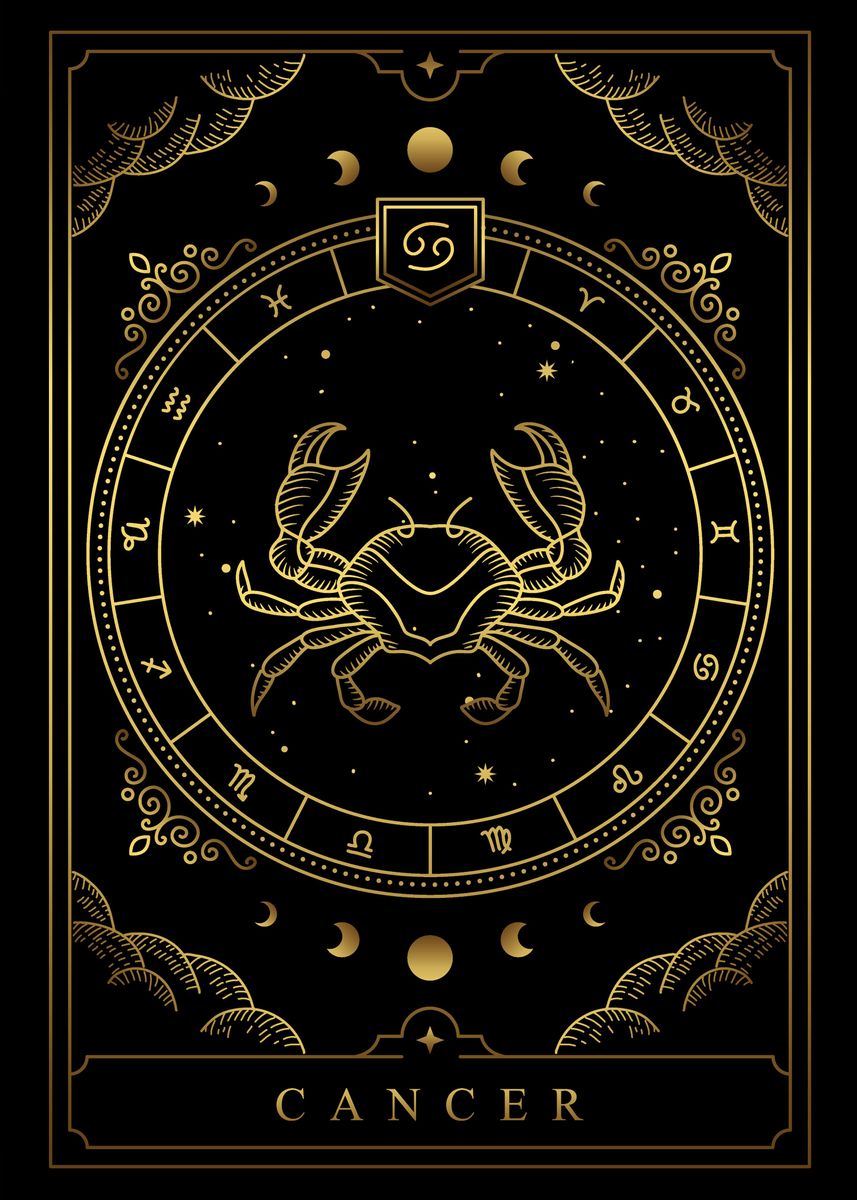 'Cancer horoscope zodiac' Poster, picture, metal print, paint by ...