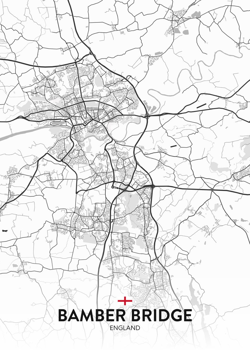 'Bamber Bridge UK' Poster by IMR Designs Displate