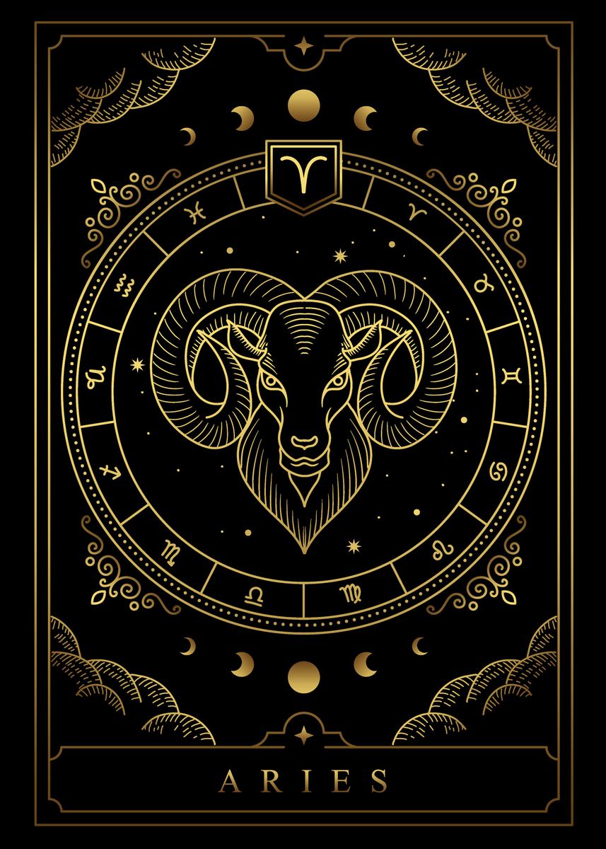 'Aries horoscope zodiac' Poster, picture, metal print, paint by Michael ...