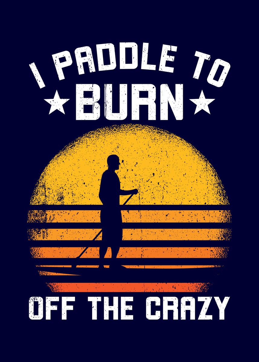 'Funny Paddleboarding' Poster, picture, metal print, paint by MzumO