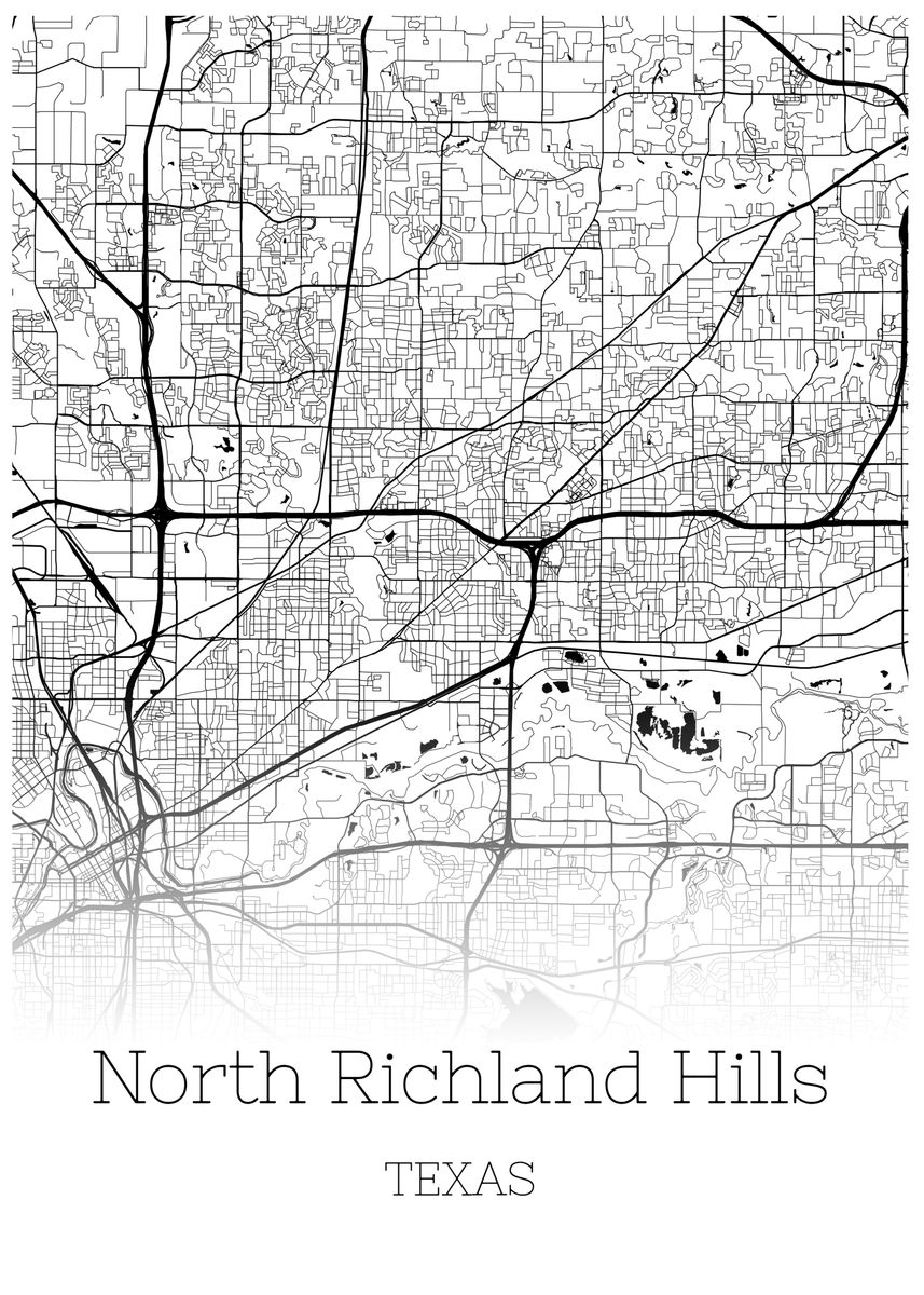 'north Richland Hills Map' Poster By Reldesign 