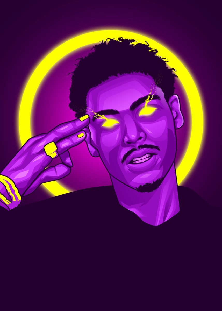 'Jay Critch Neon Art' Poster, picture, metal print, paint by Colorize ...