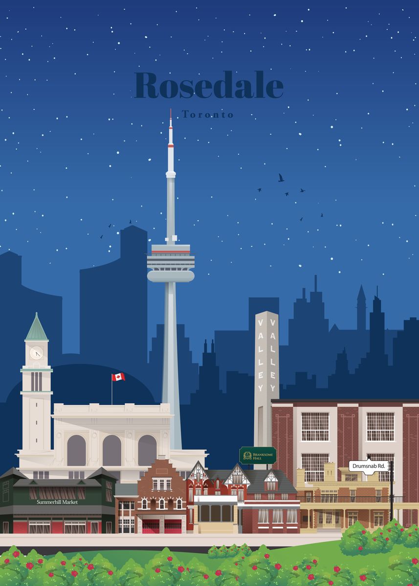 'Rosedale in Toronto' Poster, picture, metal print, paint by Studio 324
