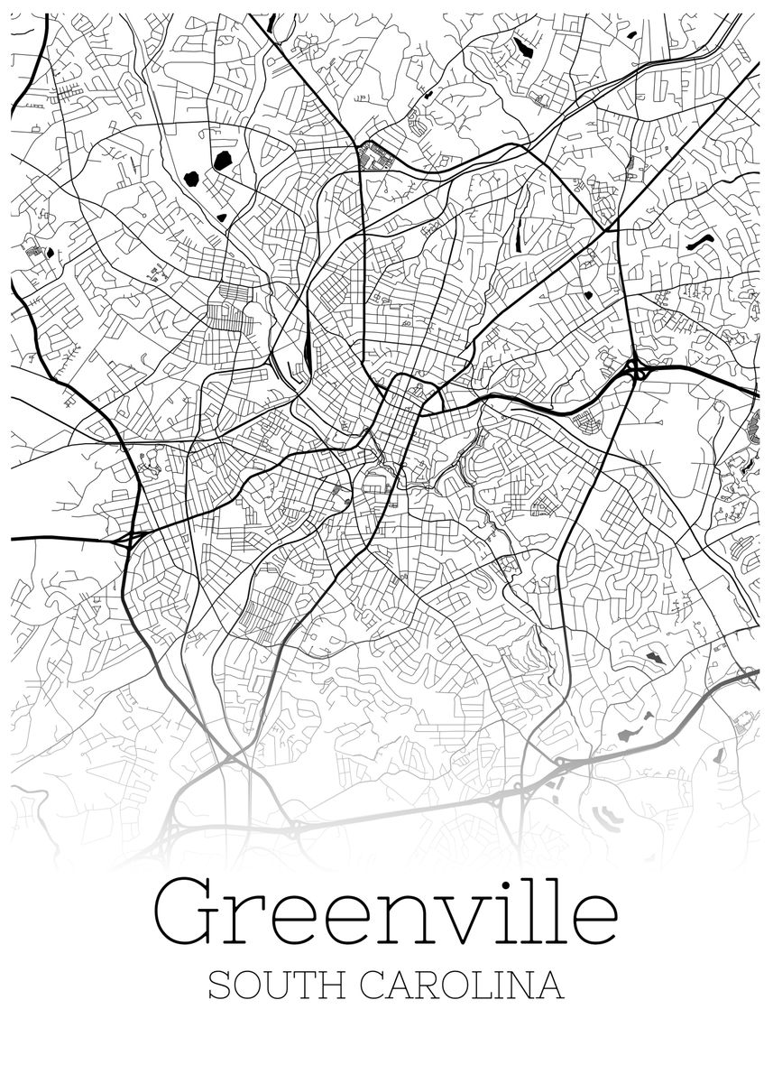 'Greenville South Carolina' Poster, picture, metal print, paint by ...