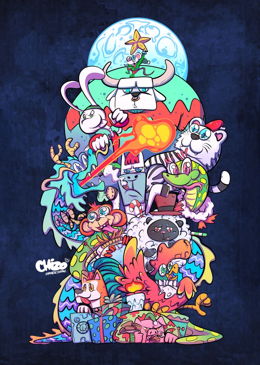 'Chizo the Chinese Zodiac' Poster by Tony Wilim | Displate