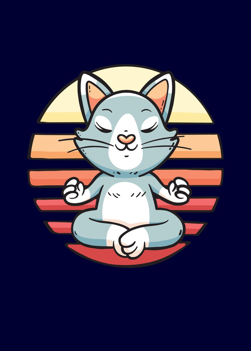 ‘Meditating Cat’ Poster by MzumO | Displate