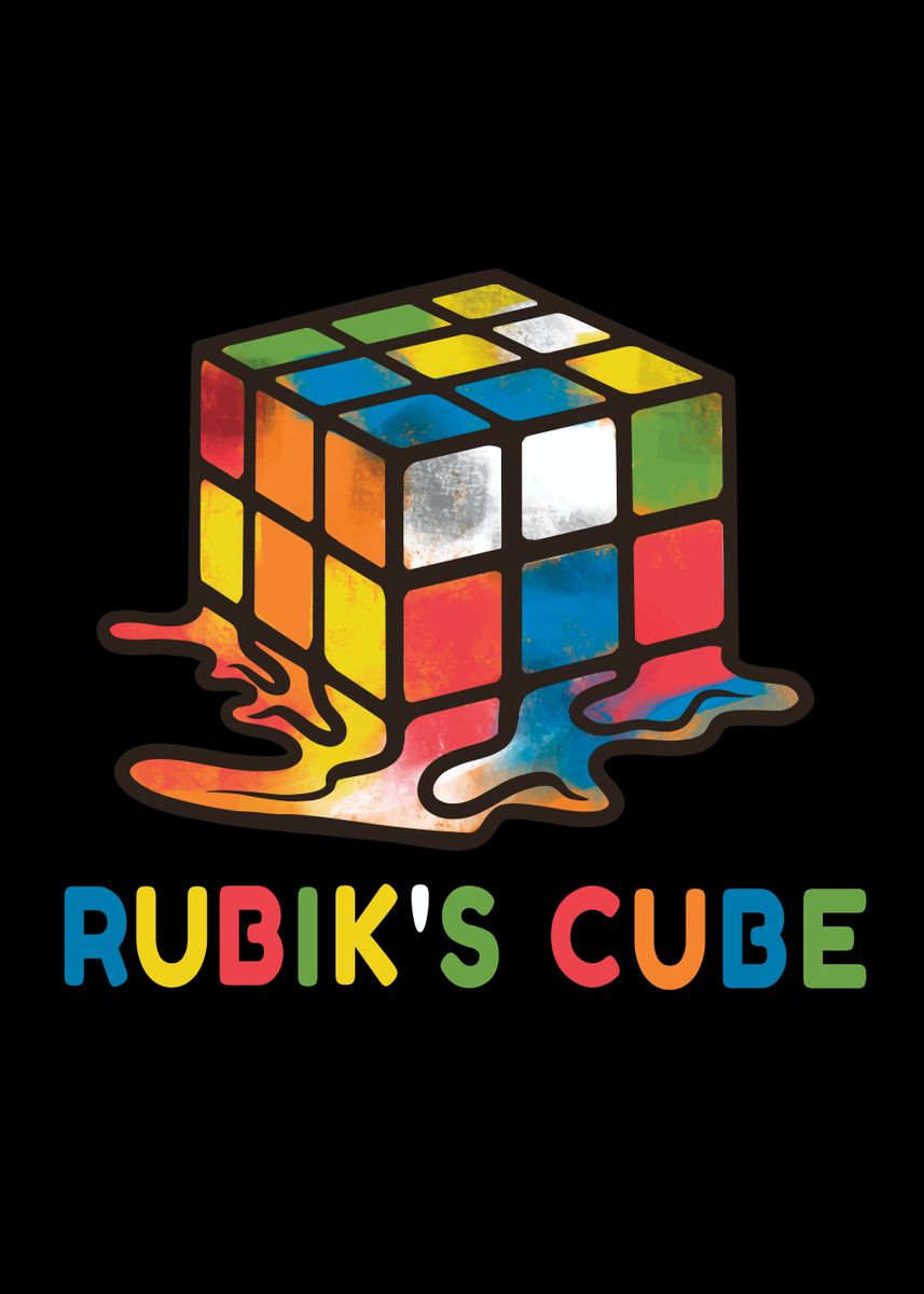 'Melting rubiks cube ' Poster, picture, metal print, paint by Simon ...
