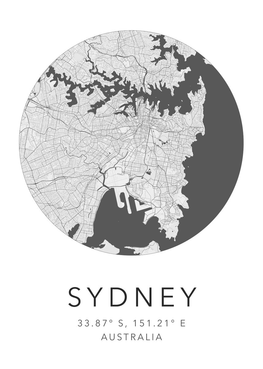 'Sydney City Map' Poster by MapableCo | Displate