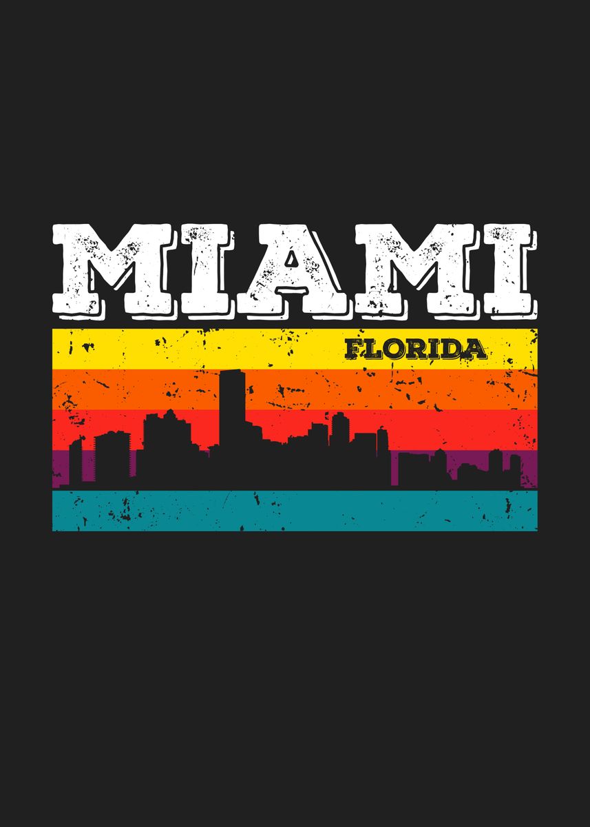 'Miami Florida' Poster, picture, metal print, paint by Hexor | Displate