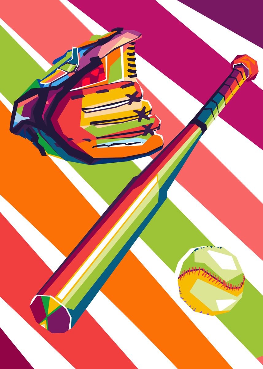 ‘Baseball Pop Art’ Poster by arrasign | Displate