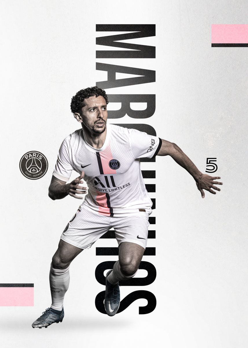 Marquinhos Away Kit' Poster by Paris Saint-Germain