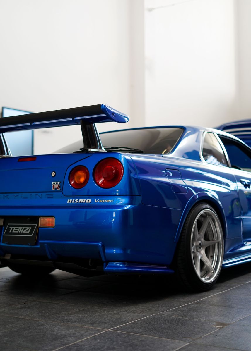 Car Bulprint Gt R R34 'R34 GTR' Poster, picture, metal print, paint by vividdepth | Displate