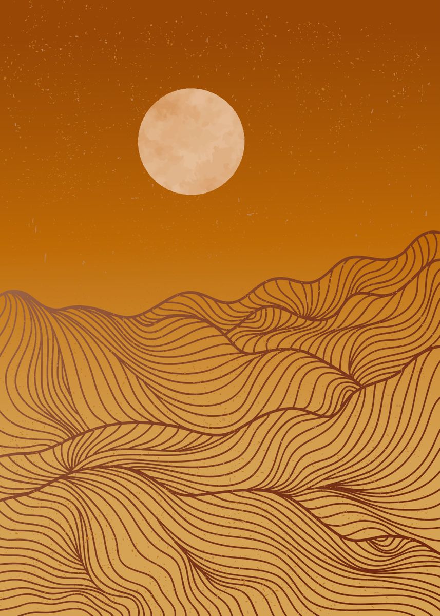 'ABSTRACT MOUNTAIN LINE ART' Poster by budi yanto | Displate