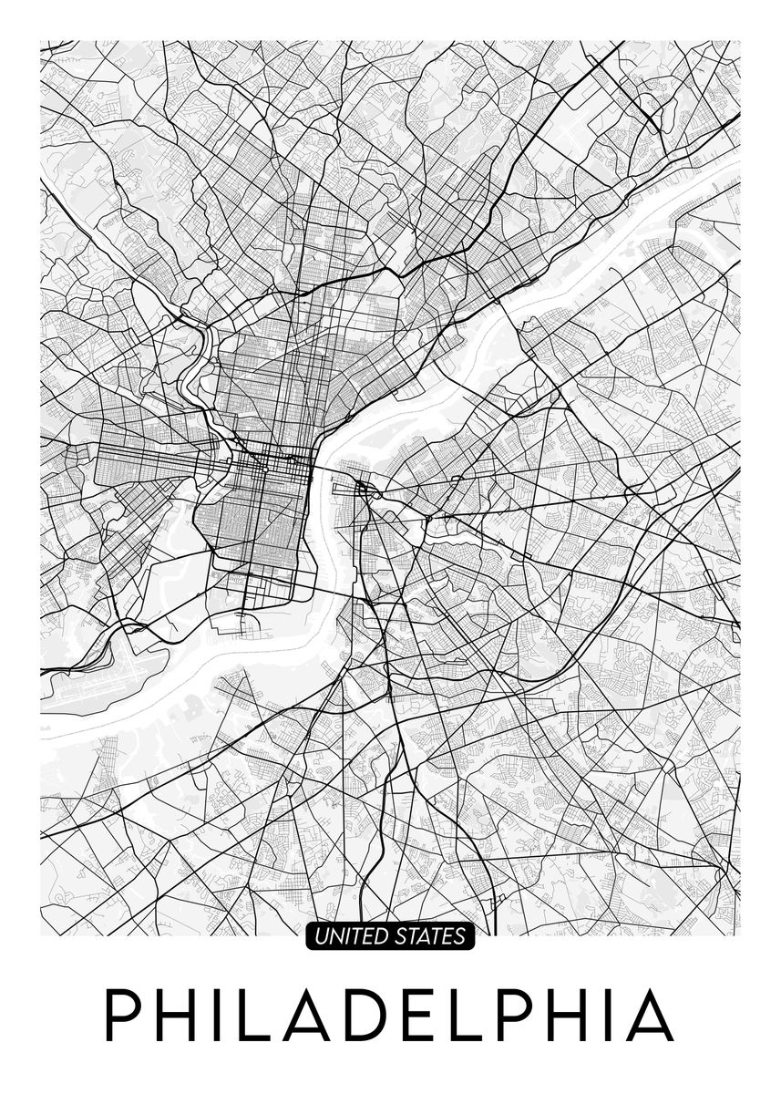 'Philadelphia City Map' Poster by Pin Surreal | Displate